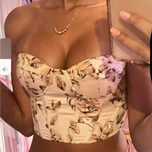 Floral corset top womens small